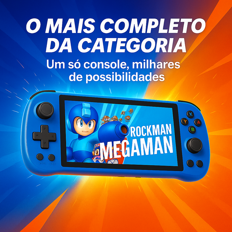 Arcadia X55 - O console portátil mais completo da categoria: PS2, SWITCH, DreamCast, PSP, XBOX e muito mais!