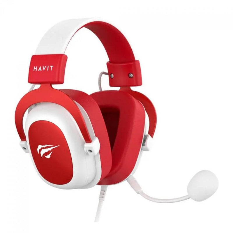 Headset Gamer Havit, 3.5mm, Drivers de 53mm, Múltiplas Plataformas, White/Red, HV-H2002D