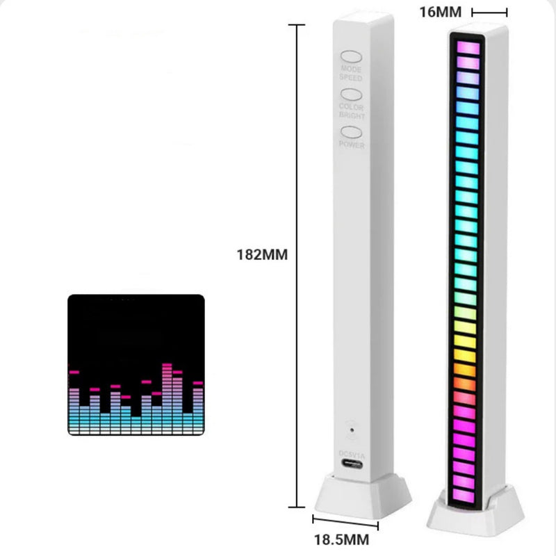 Barra de Led Rítmica RGB Sensor de Som Gamer Decorativo Adequado para lazer,esportes,carro e outros multiusos -C9