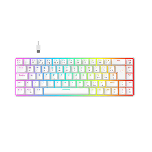 Teclado Mecânico Gamer Hyrax, 65%, Thunder Pro, Switch Huano, RGB - ABNT2