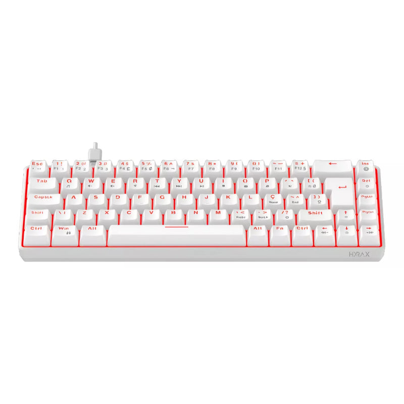 Teclado Mecânico Gamer Hyrax, 65%, Thunder Pro, Switch Huano, Led Vermelho - ABNT2