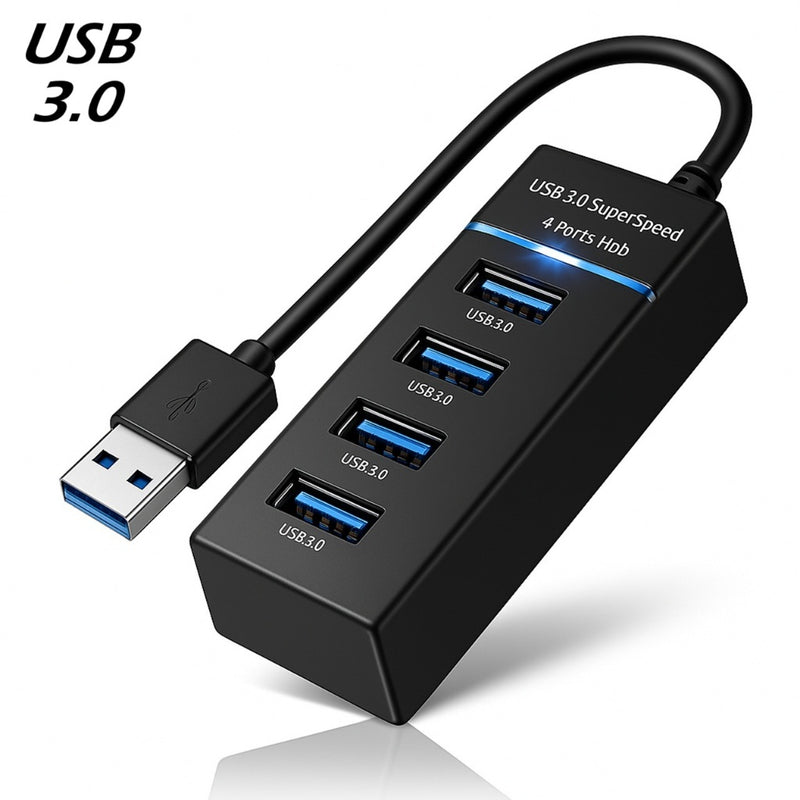 Hub Cabo USB 3.0 Adaptador 4 e 7 Portas Alta Velocidade Notebook PC Teclado 5Gbps Speed Pen Drive