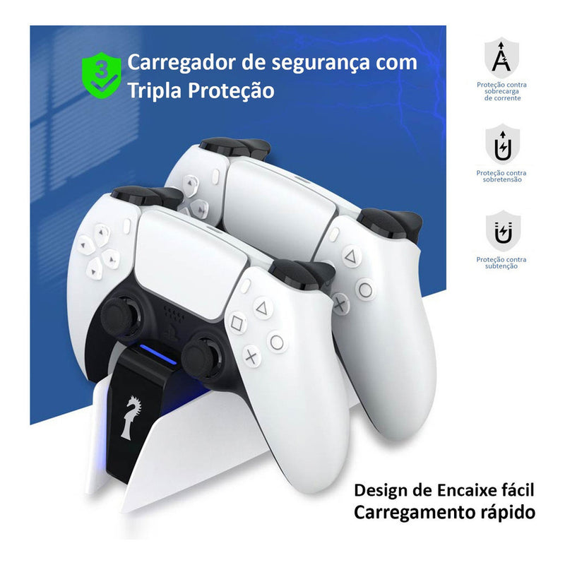 Base Carregador Duplo Controle Dock Charge Controle Ps5